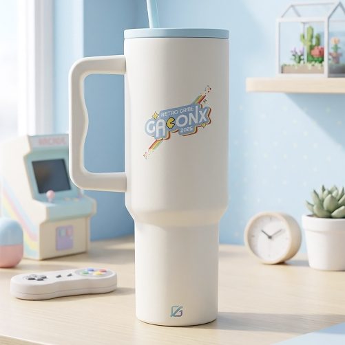 ผลงานแก้ว Tumbler พร้อมหูหิ้วสกรีนลาย GO ONX โดย Giftwise